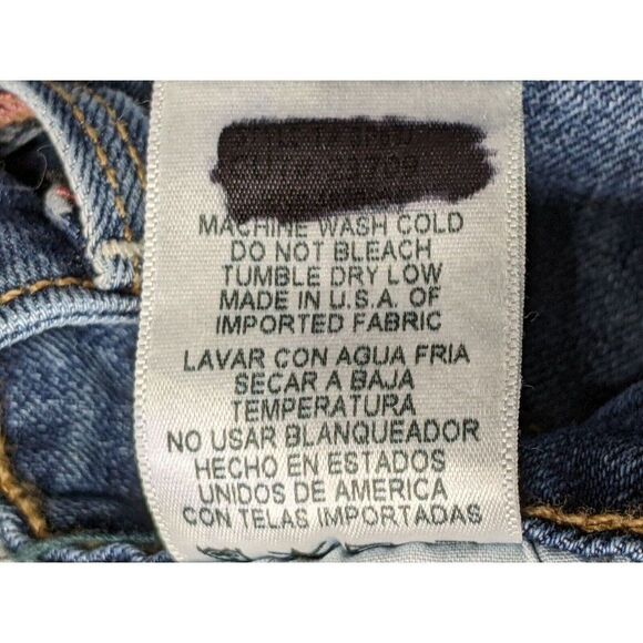 Just Black Juniors Size 13 Pockets Fringe Hem Distressed Denim Blue Jeans - Picture 6 of 11